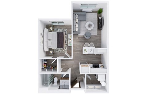 Harbor Sky Apartments in Portland, Oregon 1x1 G Floor Plan